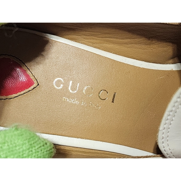 Gucci Peyton GG Sylvie Pearl Studded Loafer White Size 36 - Picture 5 of 14